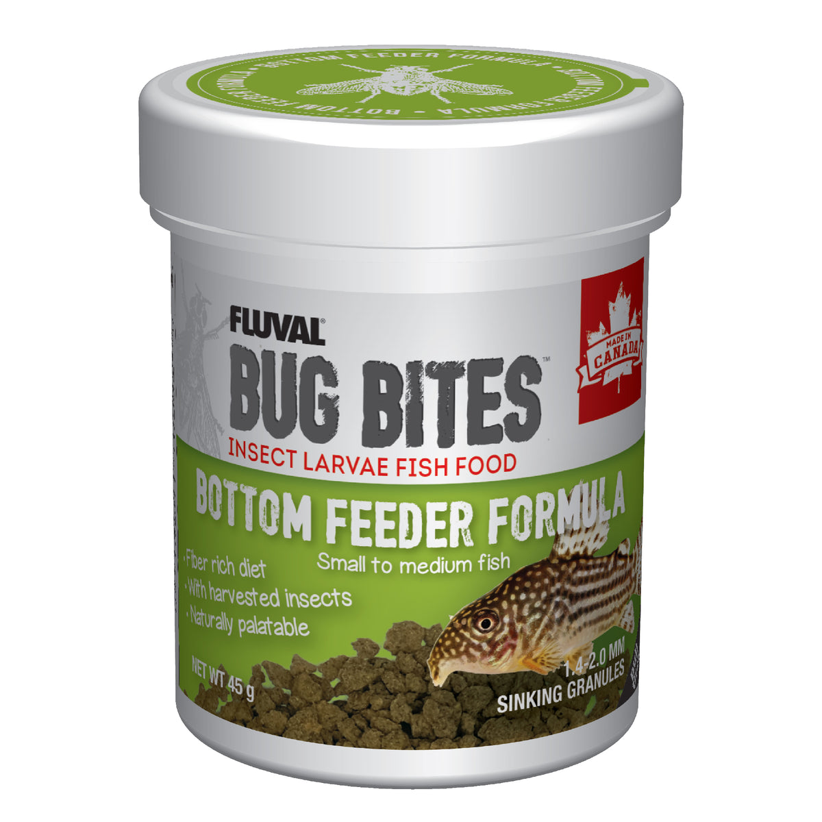 Fluval Bug Bites Bottom Feeder Formula - Small to Medium - 1.4-1.6 mm granules