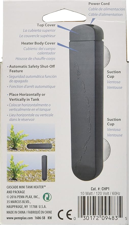 Penn Plax Plastic Safe Aquarium Heater 4 inch 10 w