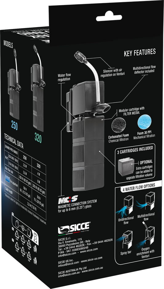 Sicce Shark Pro Nano 320 Internal Filter