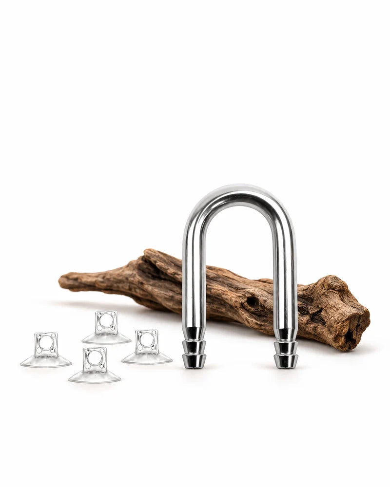 SS-Series U-Bend Stainless Steel Tubing Connector + 4x Suction Cups