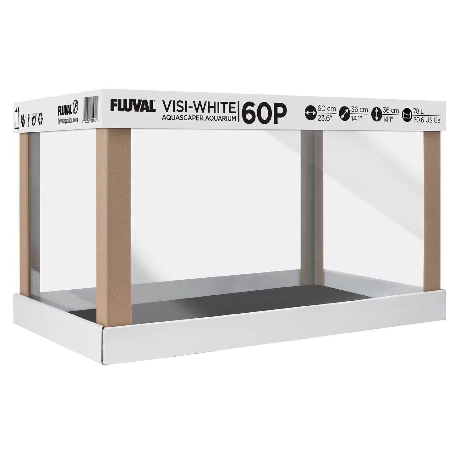 Fluval Visi-White 60P Aquarium Tank - 20.6 US Gal / 78 L