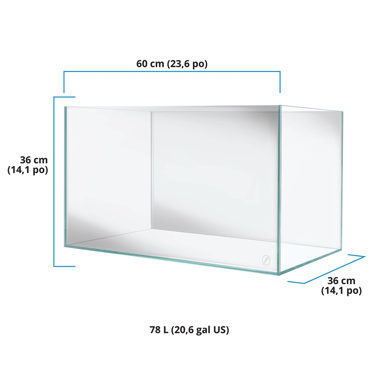 Fluval Visi-White 60P Aquarium Tank - 20.6 US Gal / 78 L