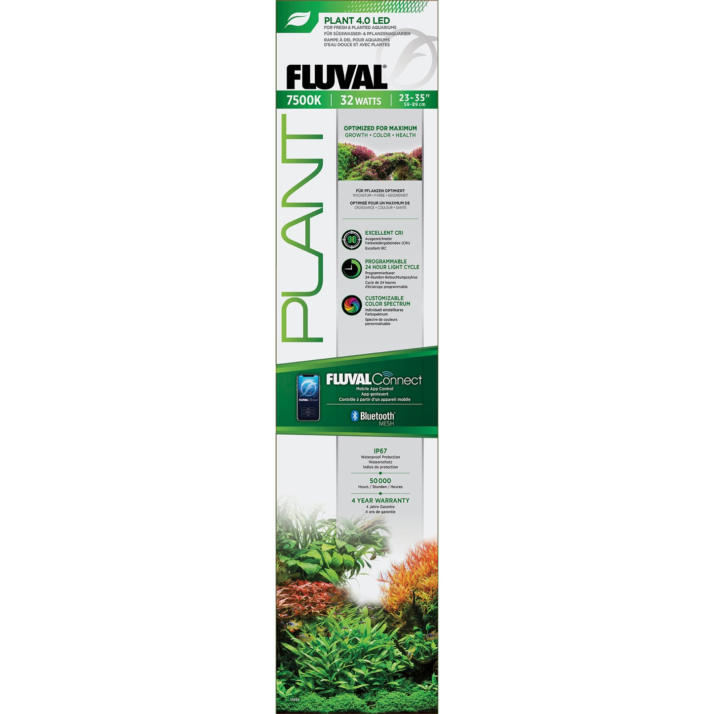 Fluval Plant 4.0 LED for Fresh & Planted Aquariums - 32W - 23-35 in (59-89 cm)