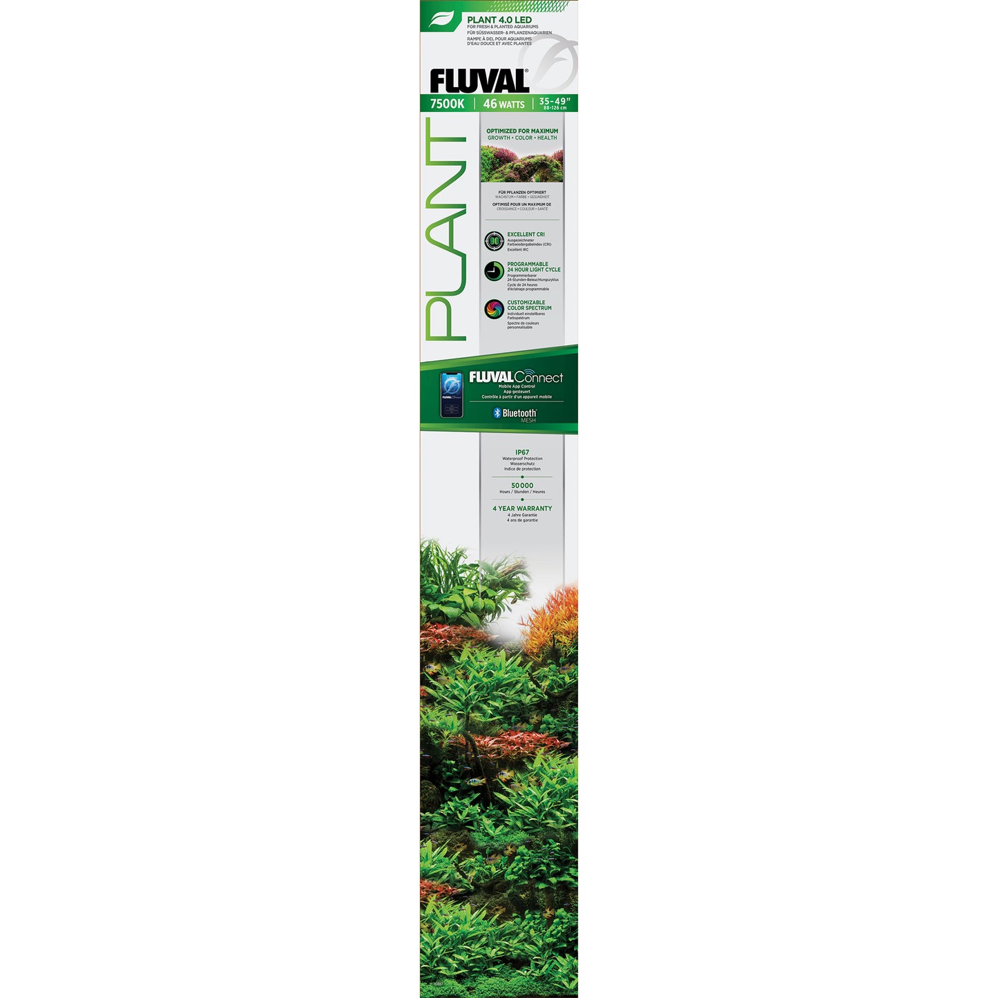 Fluval Plant 4.0 LED for Fresh & Planted Aquariums - 46W - 35-49 in (88-126 cm)