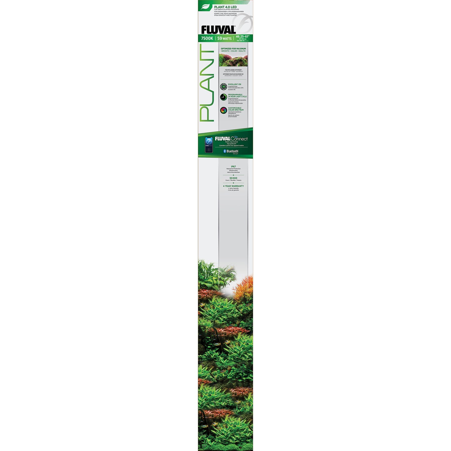 Fluval Plant 4.0 LED for Fresh & Planted Aquariums - 59W - 46.25-61 in (117-155 cm)