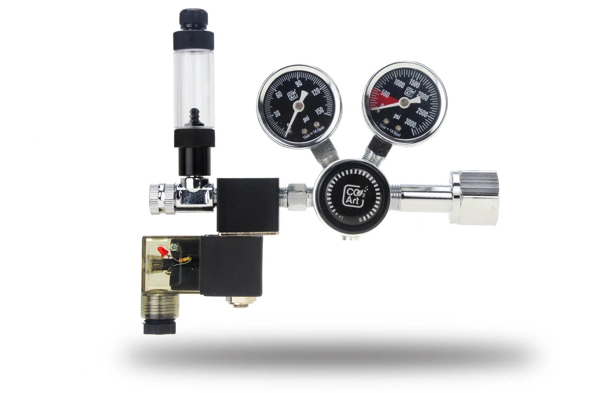 CO2Art PRO-SE Series - Aquarium CO2 Dual Stage Regulator with Integrated Solenoid