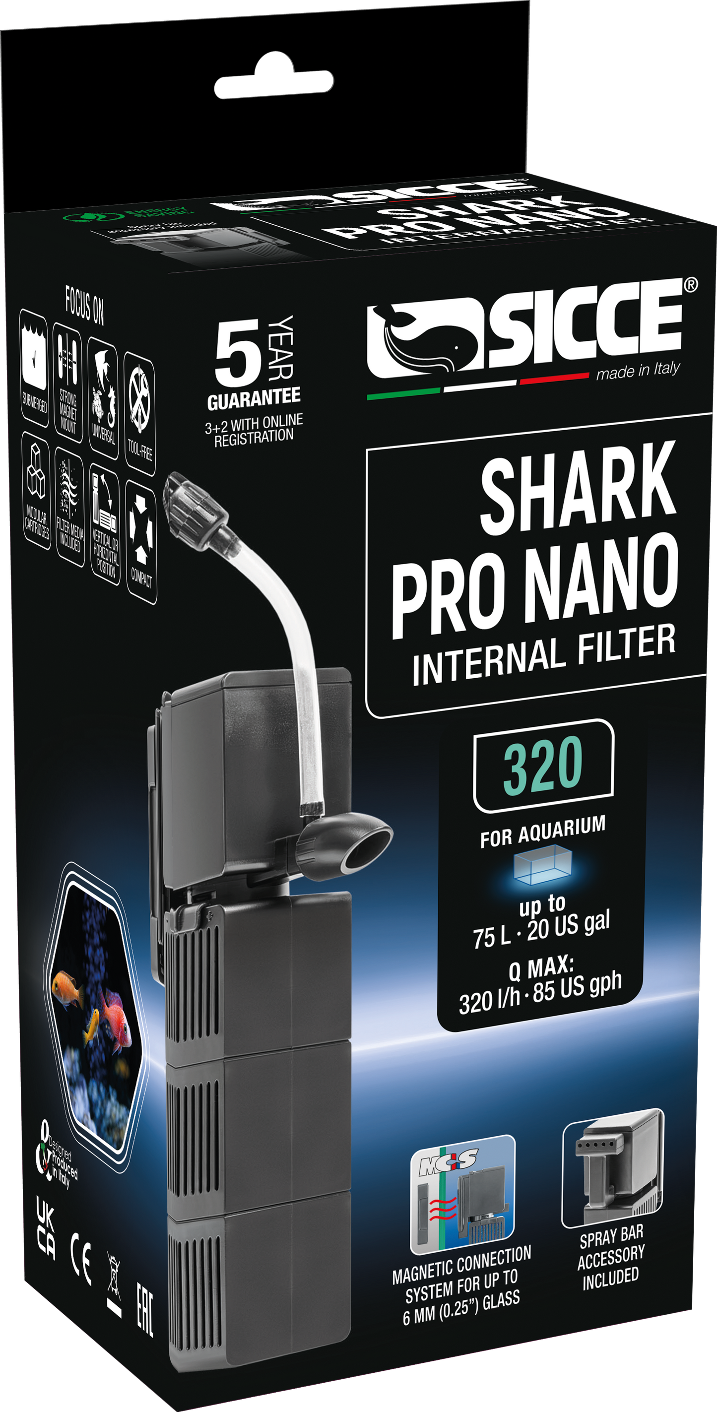 Sicce Shark Pro Nano 320 Internal Filter