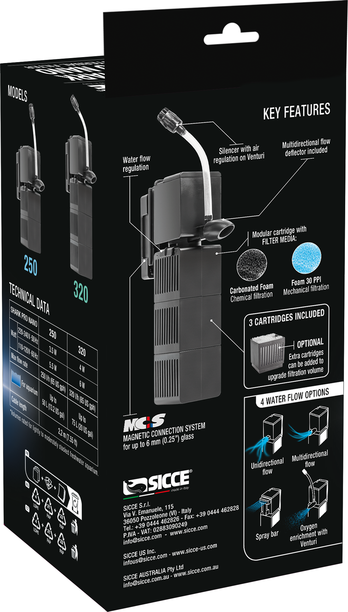 Sicce Shark Pro Nano 320 Internal Filter